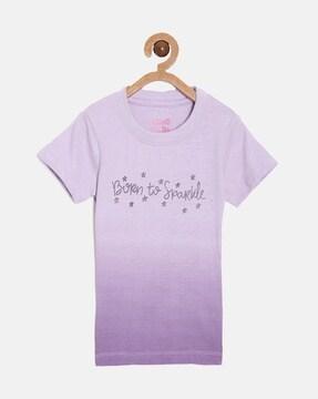 girls typographic print regular fit t-shirt