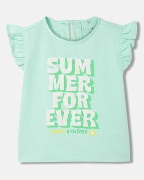 girls typographic print relaxed fit top