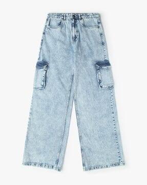 girls utility wide-leg jeans