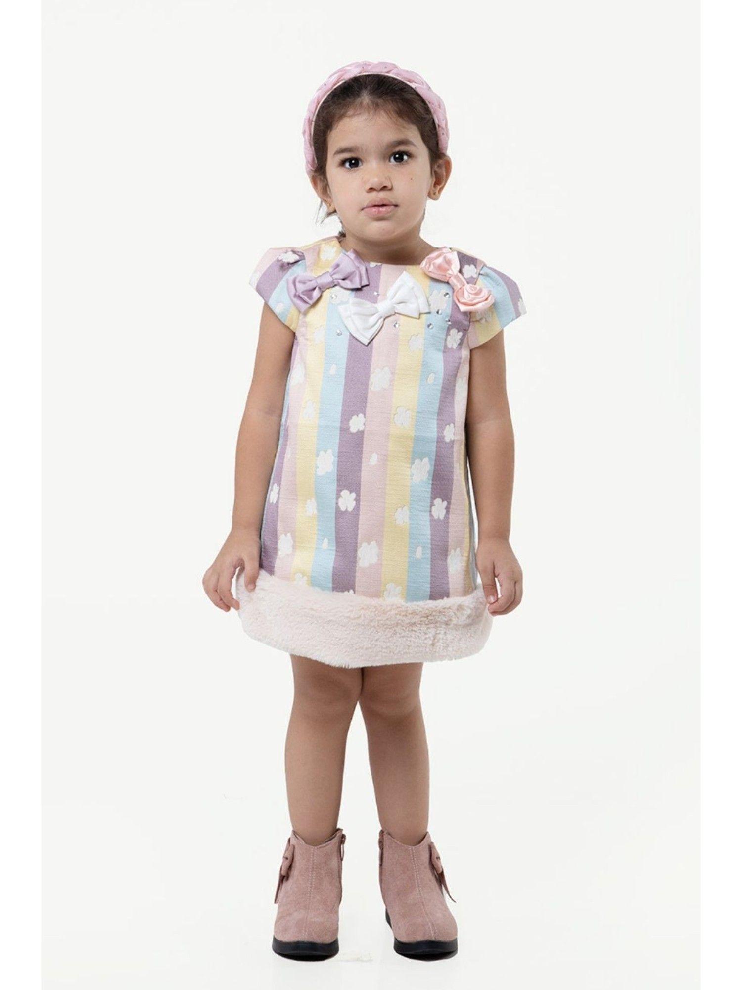 girls varsity chic multicolored stripes and blooms dress