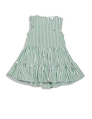 girls vertical stripe tiered dress