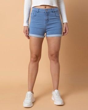 girls washed shorts with insert pockets