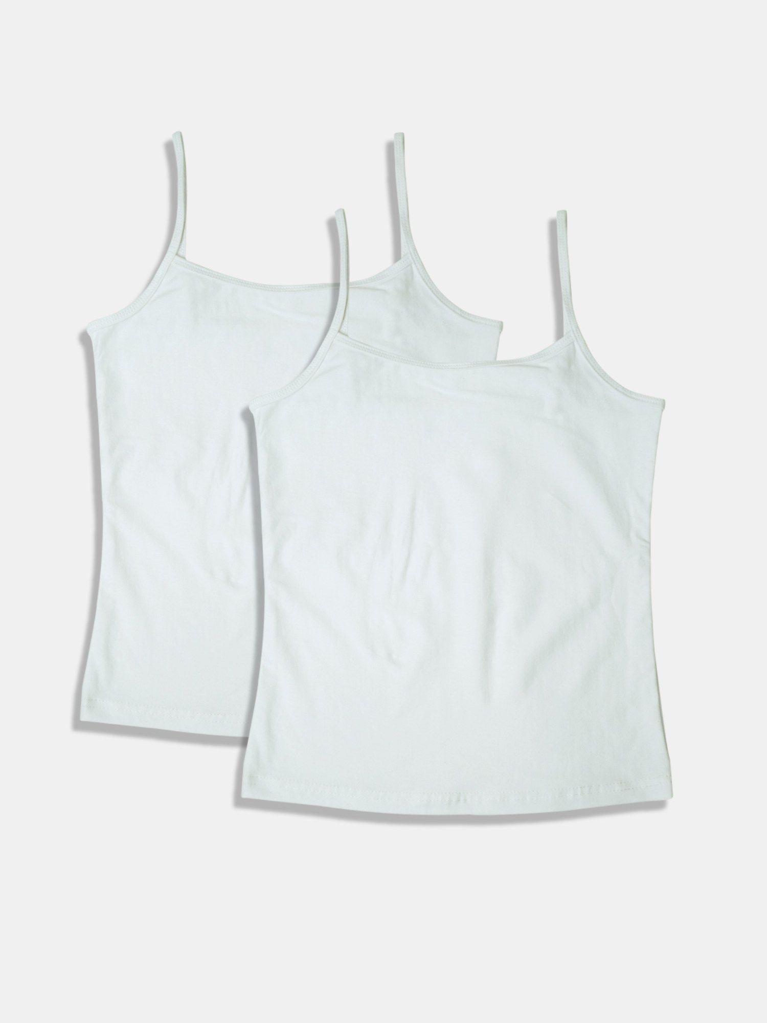 girls white camisoles (pack of 2)