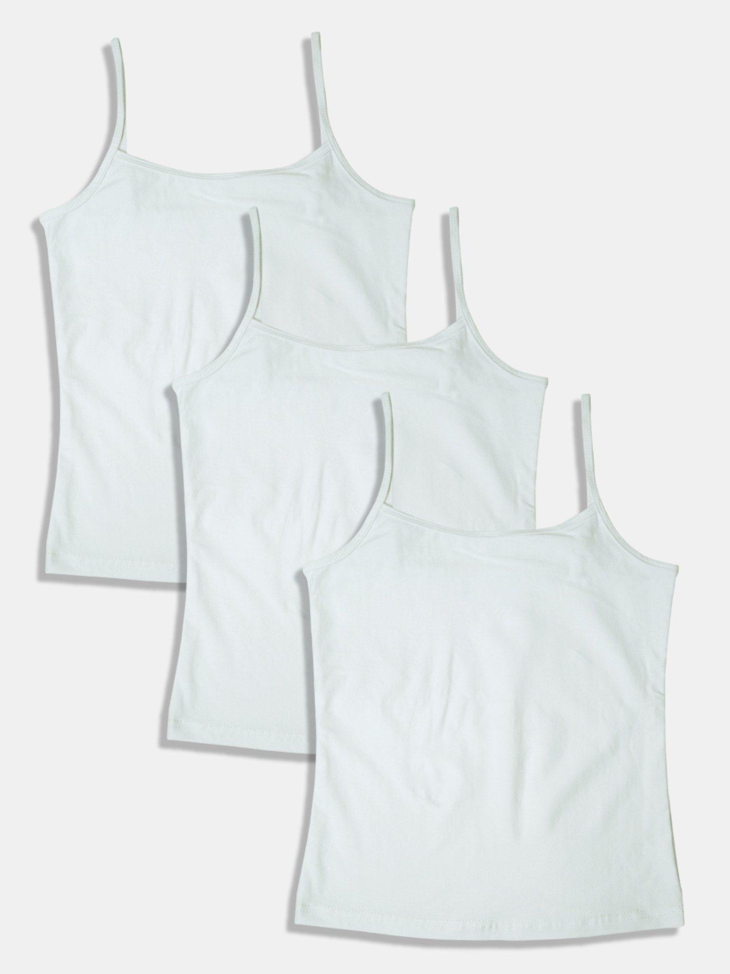 girls white camisoles (pack of 3)