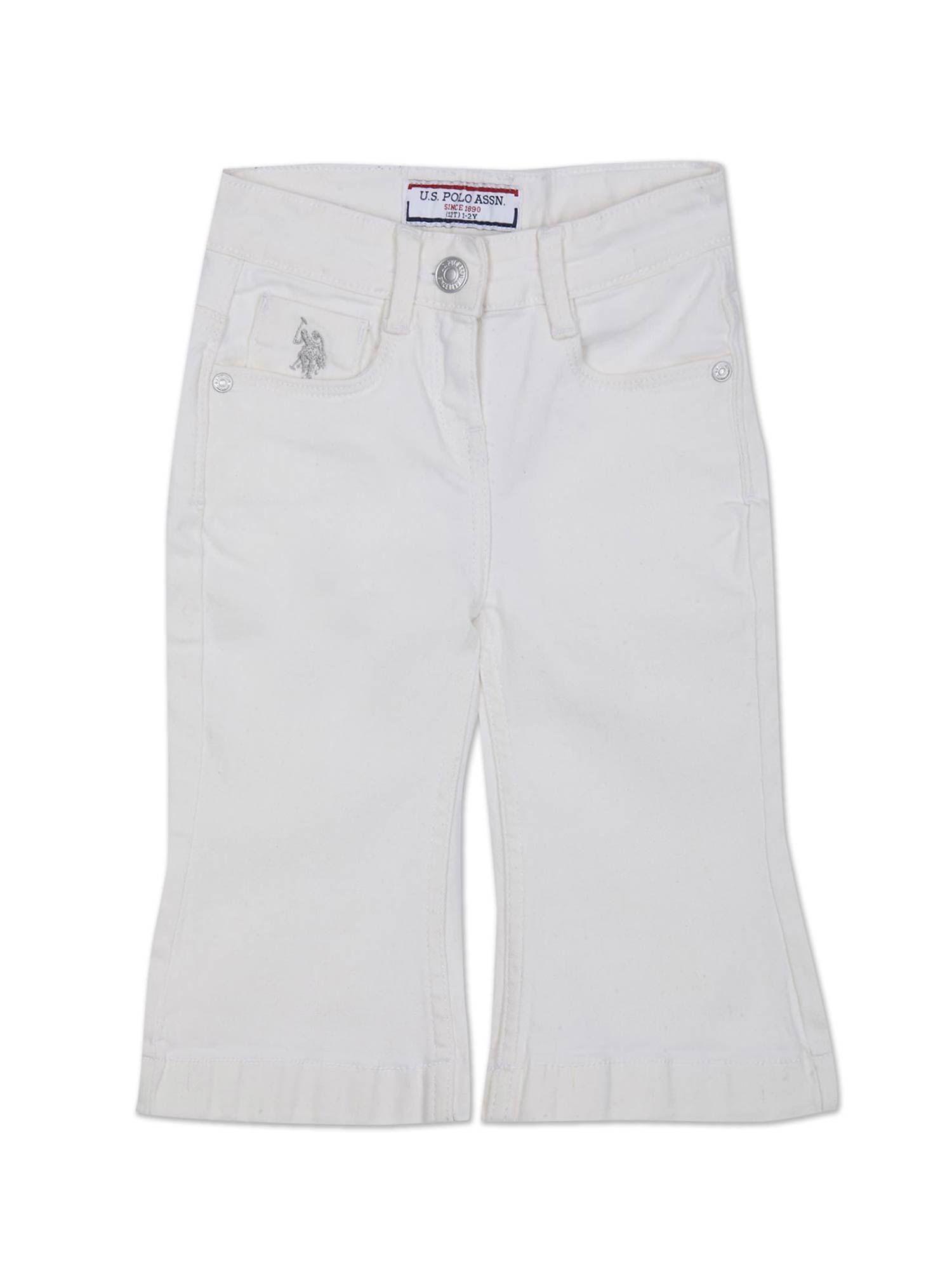 girls white mid rise bootcut style jeans