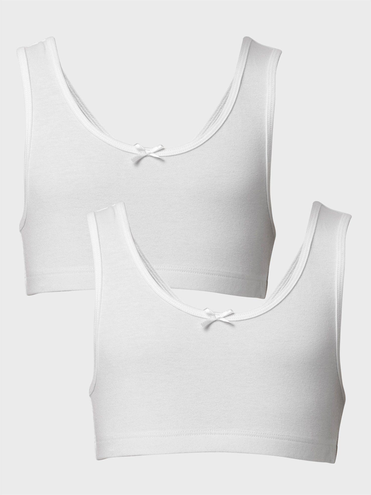 girls white solid trainer bra (pack of 2)