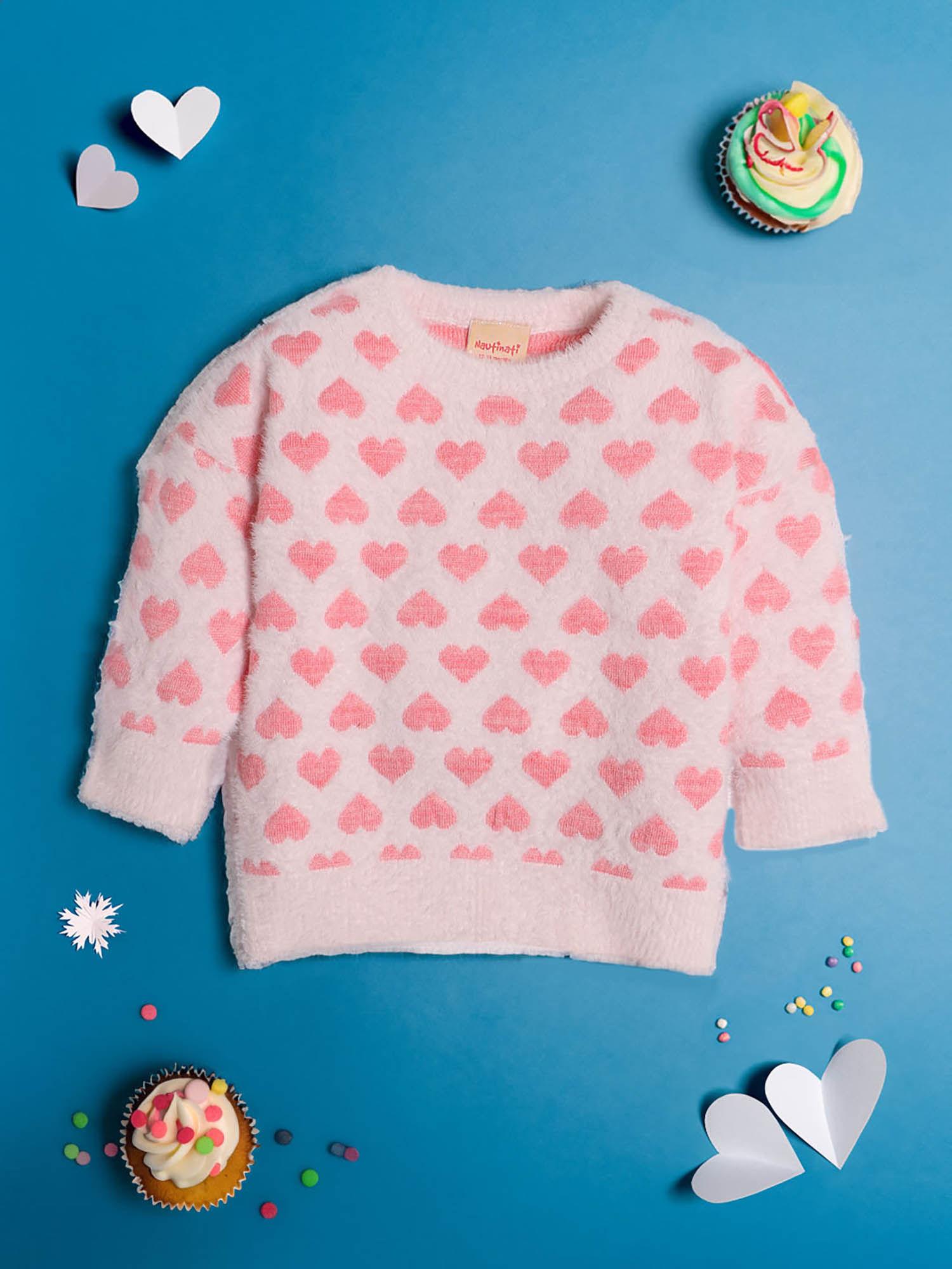 girls woven quirky conversational sweater