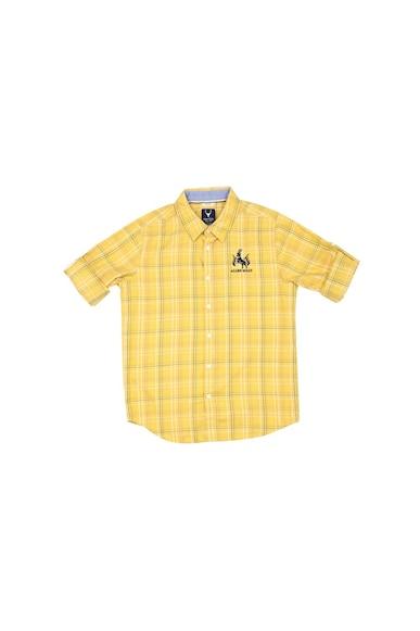 girls yellow check casual shirt