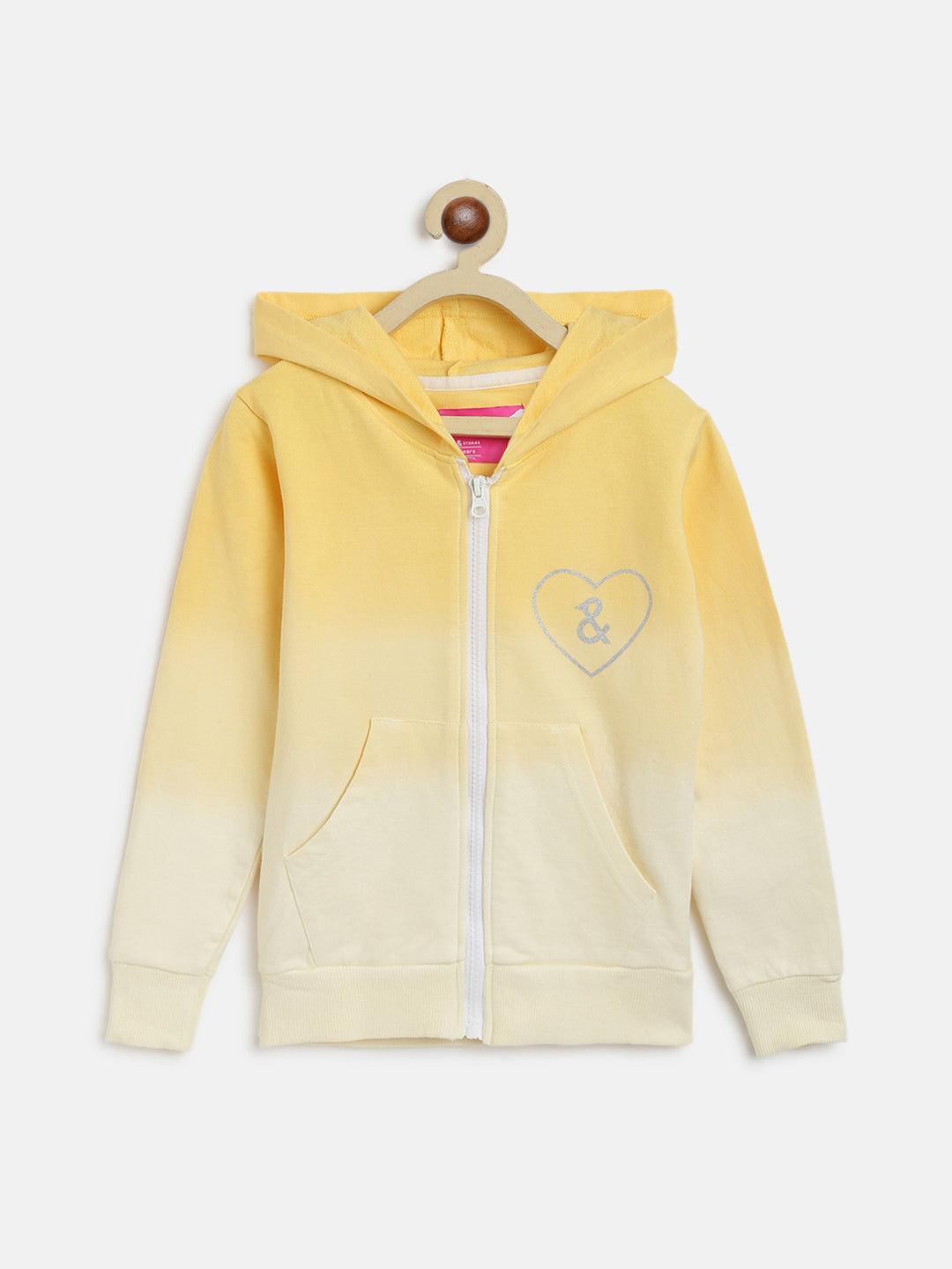 girls yellow ombre sweatshirt