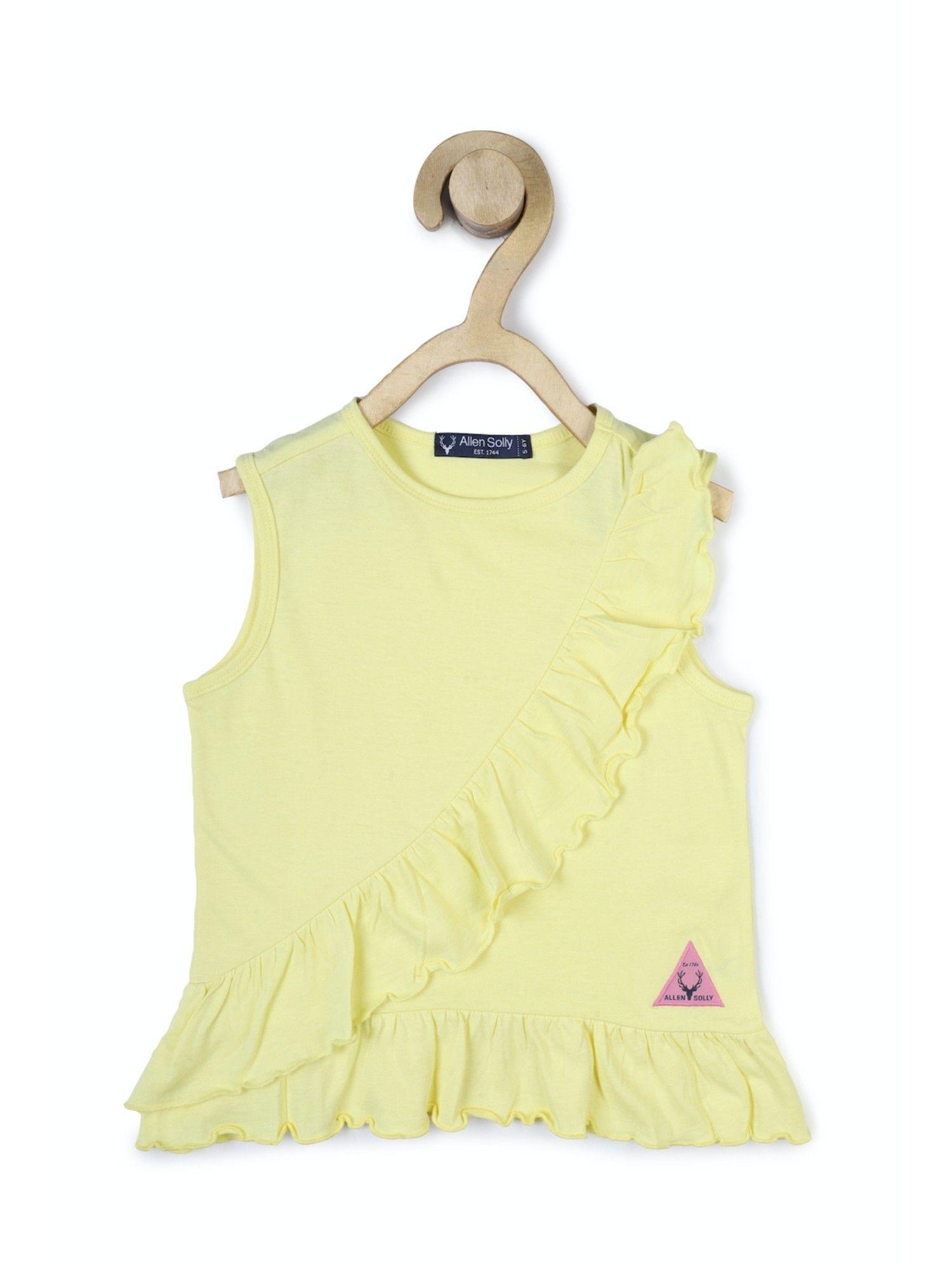 girls yellow plain top