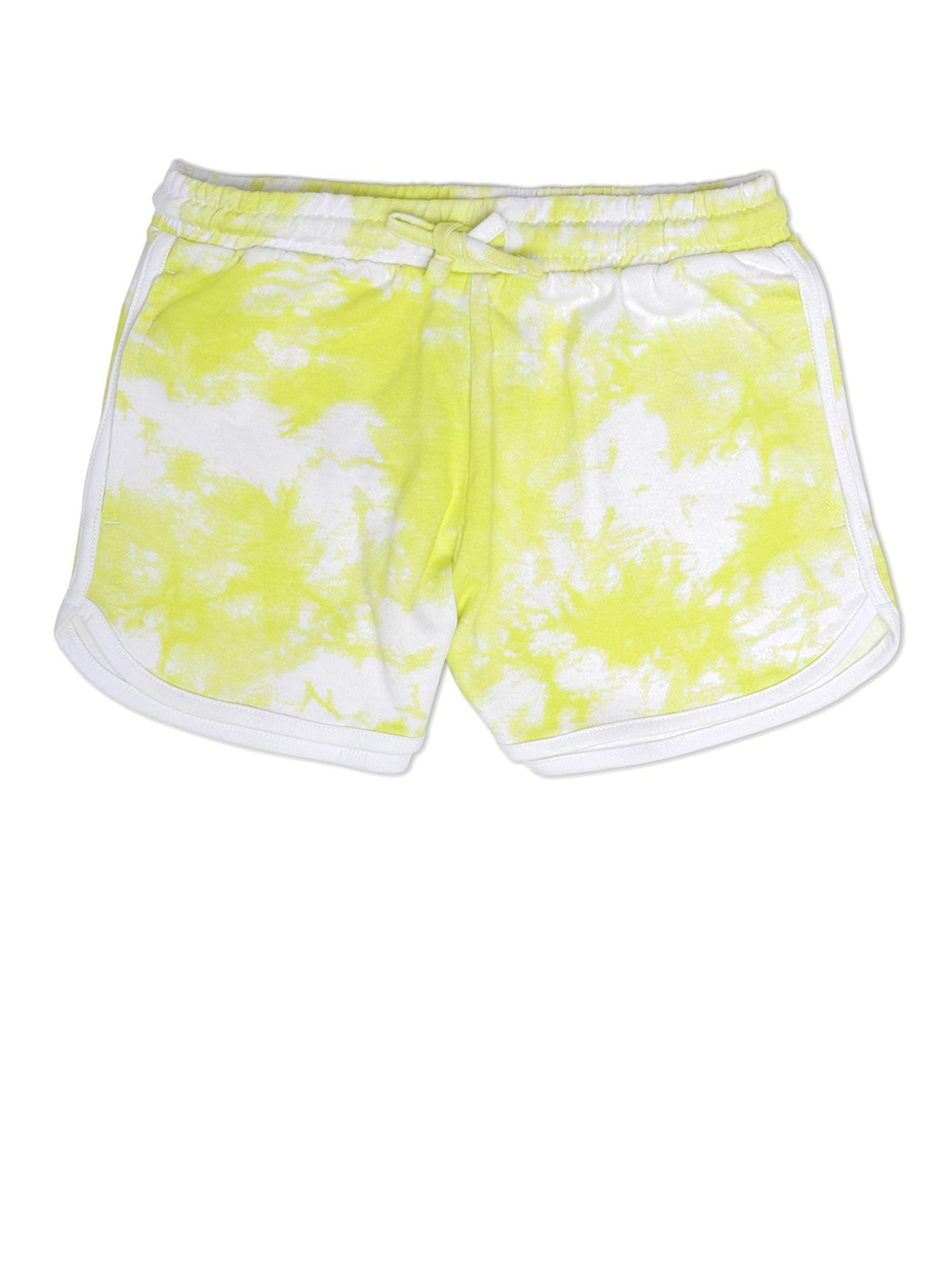 girls yellow printed shorts