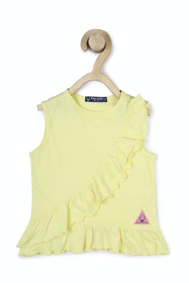 girls yellow solid casual top