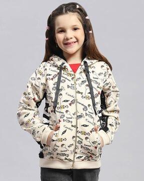 girls zip-front hooded sweatshirt