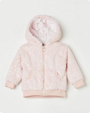girls zip-front hoodie with insert pockets