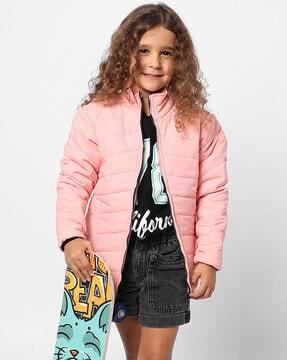 girls zip-front puffer jacket