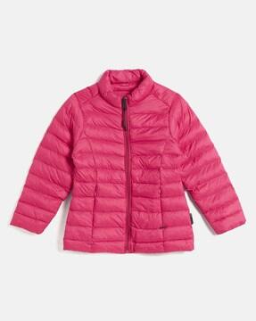 girls zip-front puffer jacket