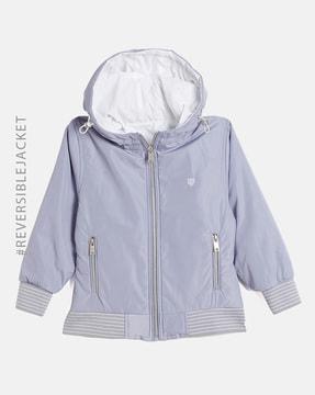 girls zip-front reversible hooded jacket
