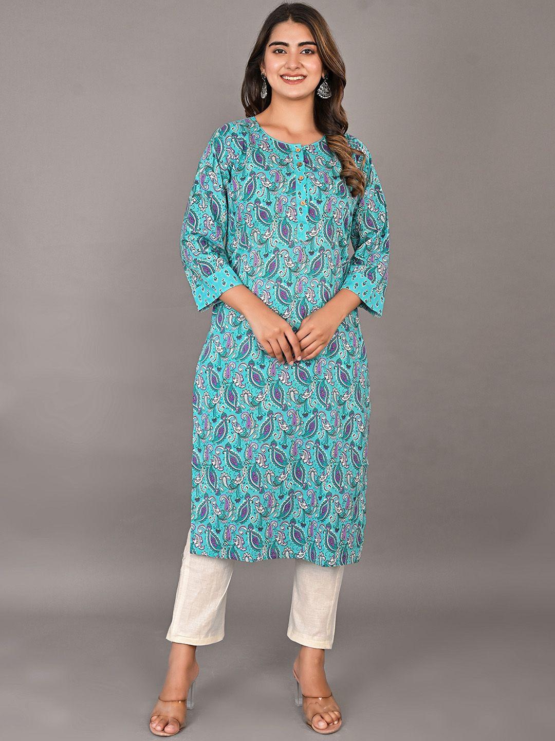 girly girls ethnic motifs printed pure cotton kurta