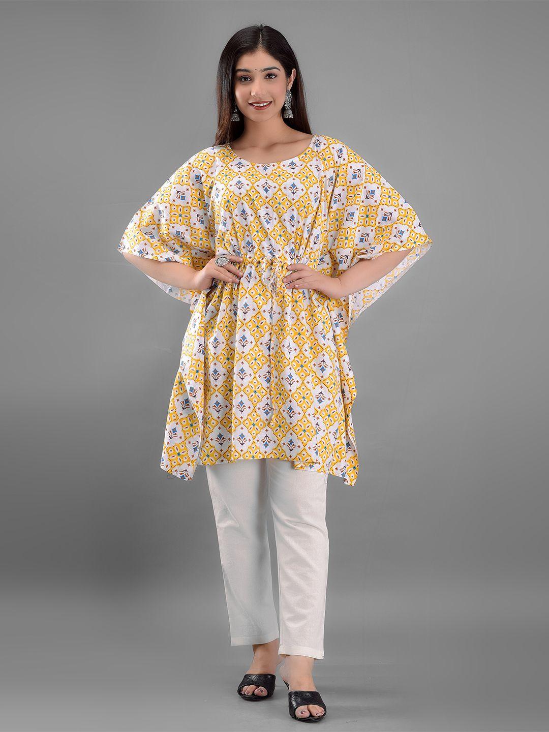 girly girls floral printed flared sleeves kaftan kurta