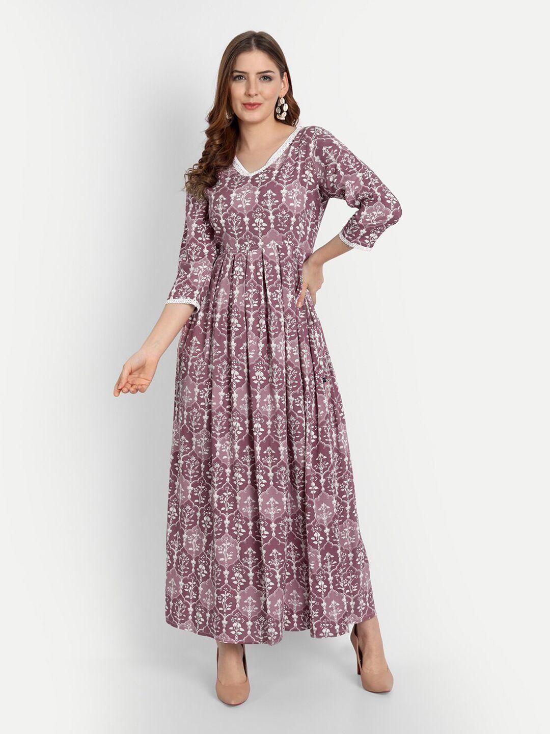 githaan ethnic motifs v-neck maxi dress