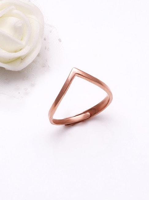 giva 92.5 sterling silver rose gold-plated wishbone ring for women