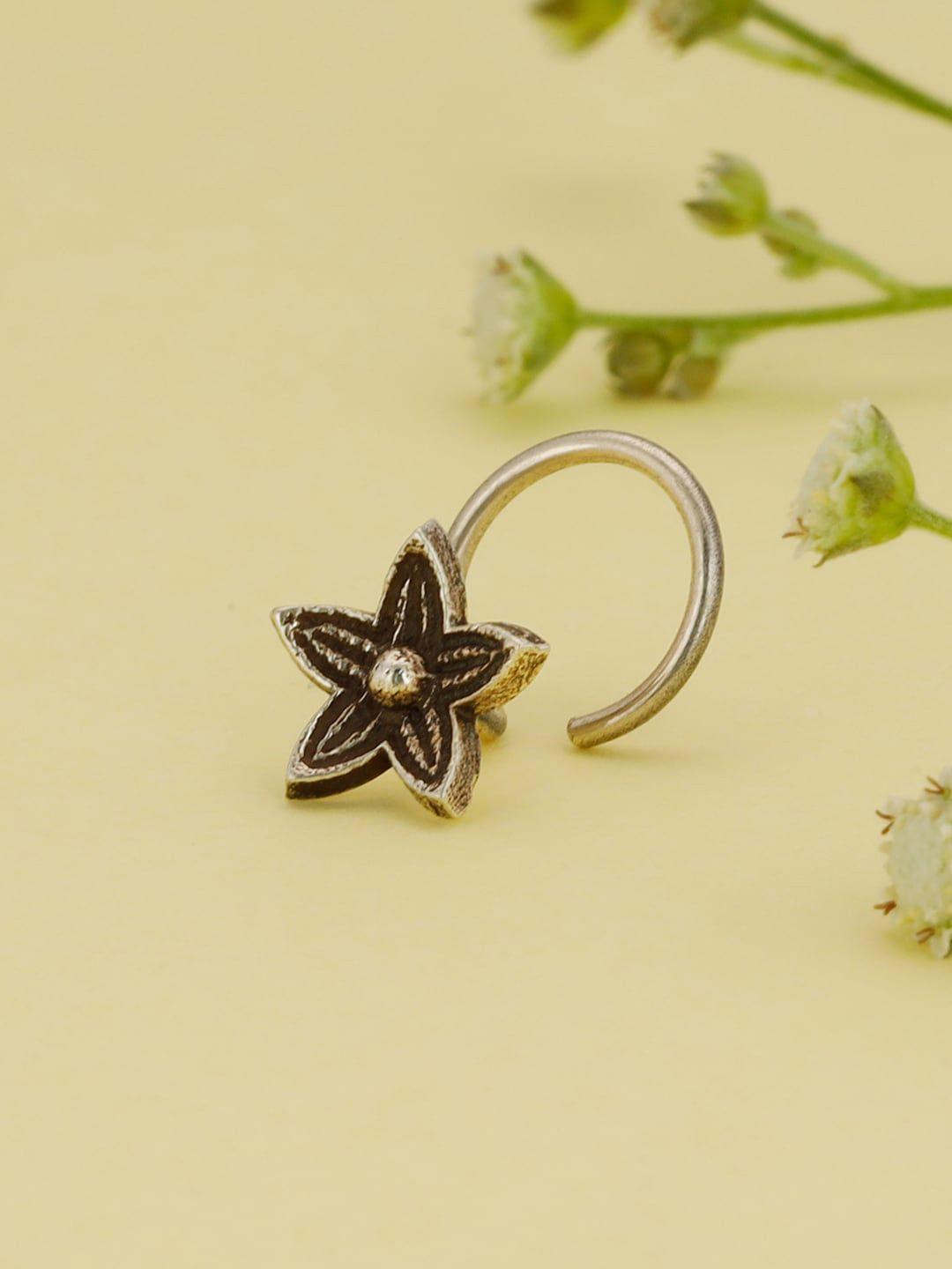 giva 925 sterling silver oxidised shining star nose pin