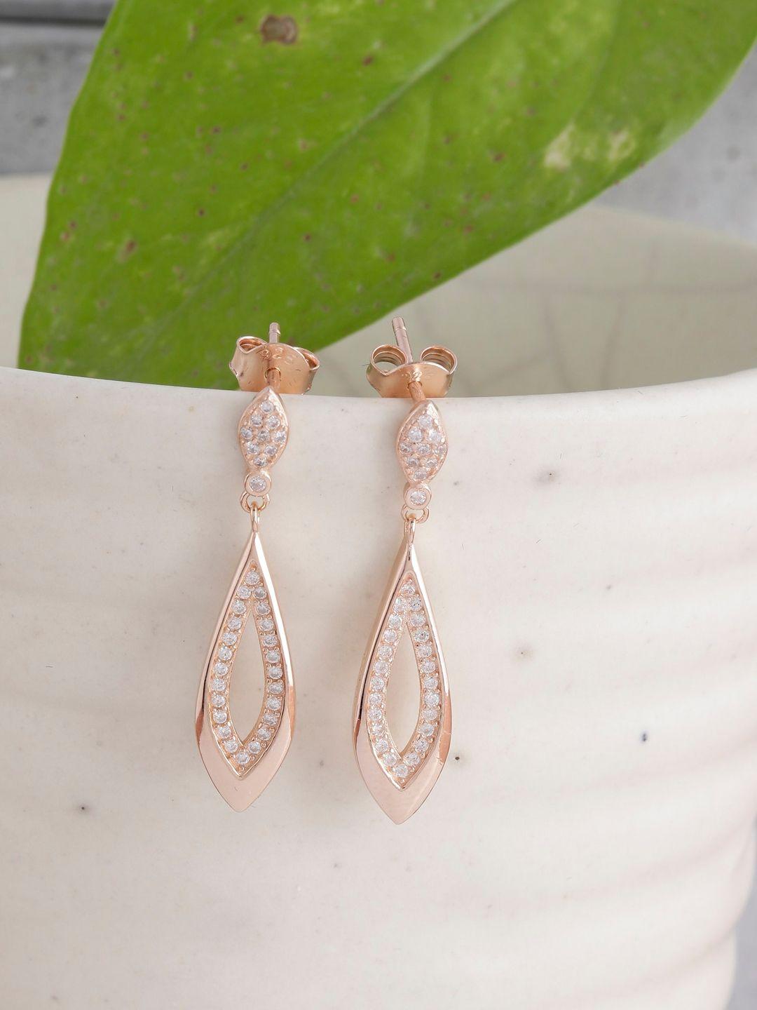 giva 925 sterling silver rose gold contemporary drop earrings