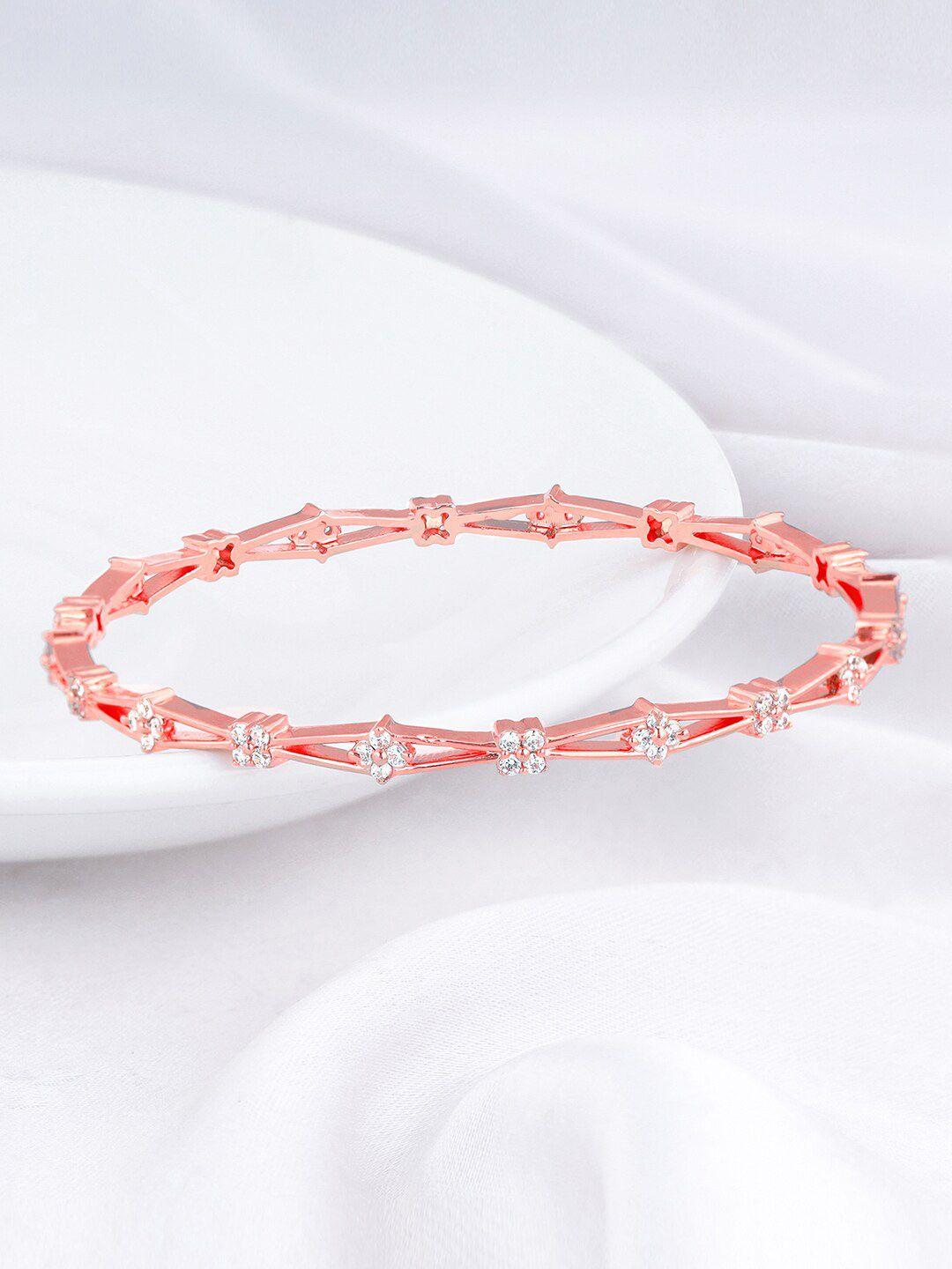 giva 925 sterling silver rose gold-plated stone-studded bangles