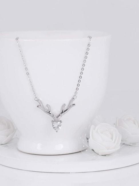 giva anushka sharma 92.5 sterling silver deer heart necklace for women