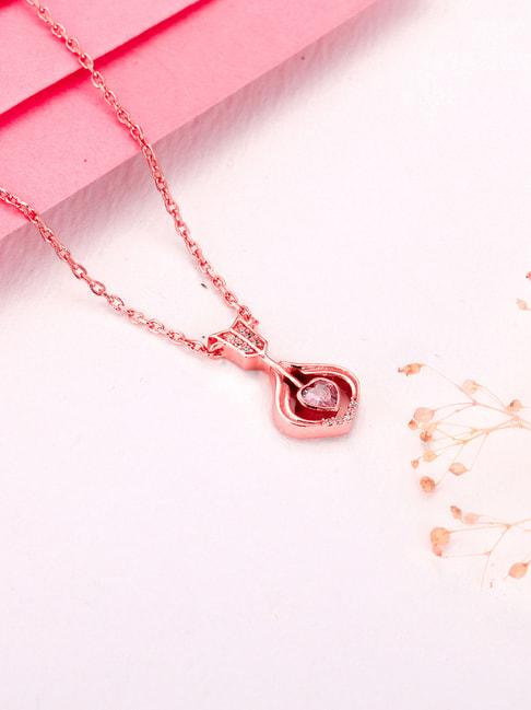 giva love is everywhere 92.5 sterling silver heart's delight rose gold necklace