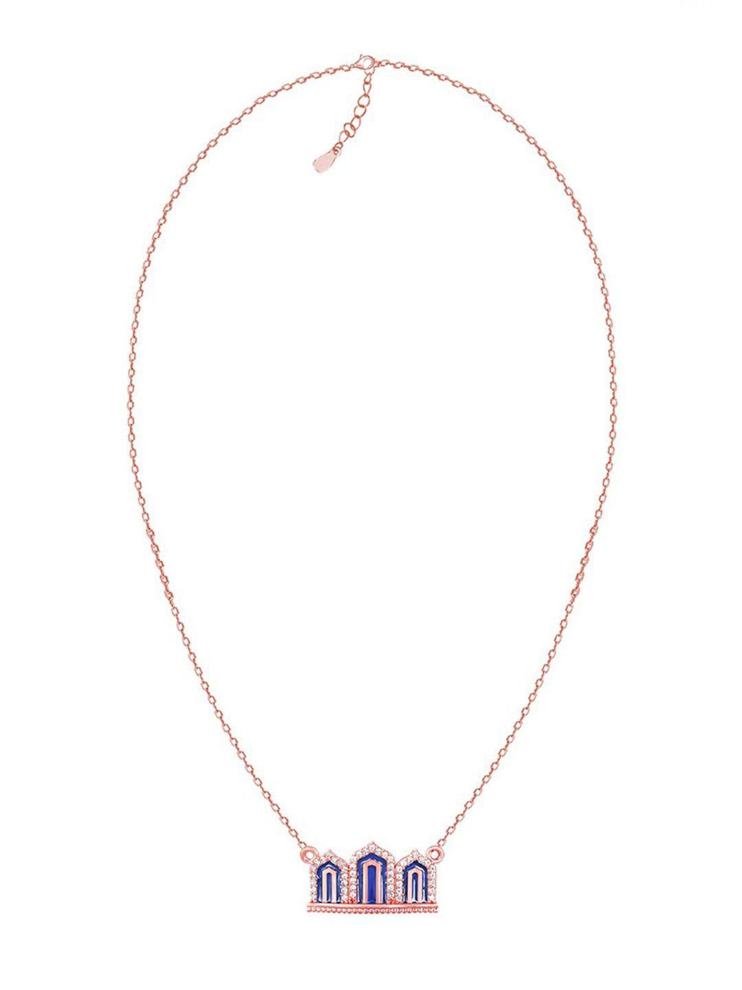 giva rose gold & blue sterling silver rose gold-plated necklace