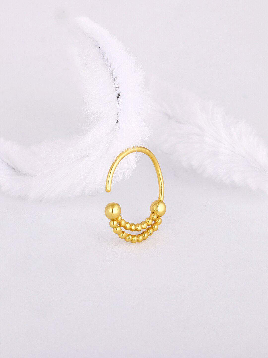 giva women gold-plated beaded moon nose ring