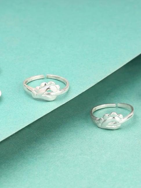 giva 92.5 sterling silver enchanted leaf toe rings