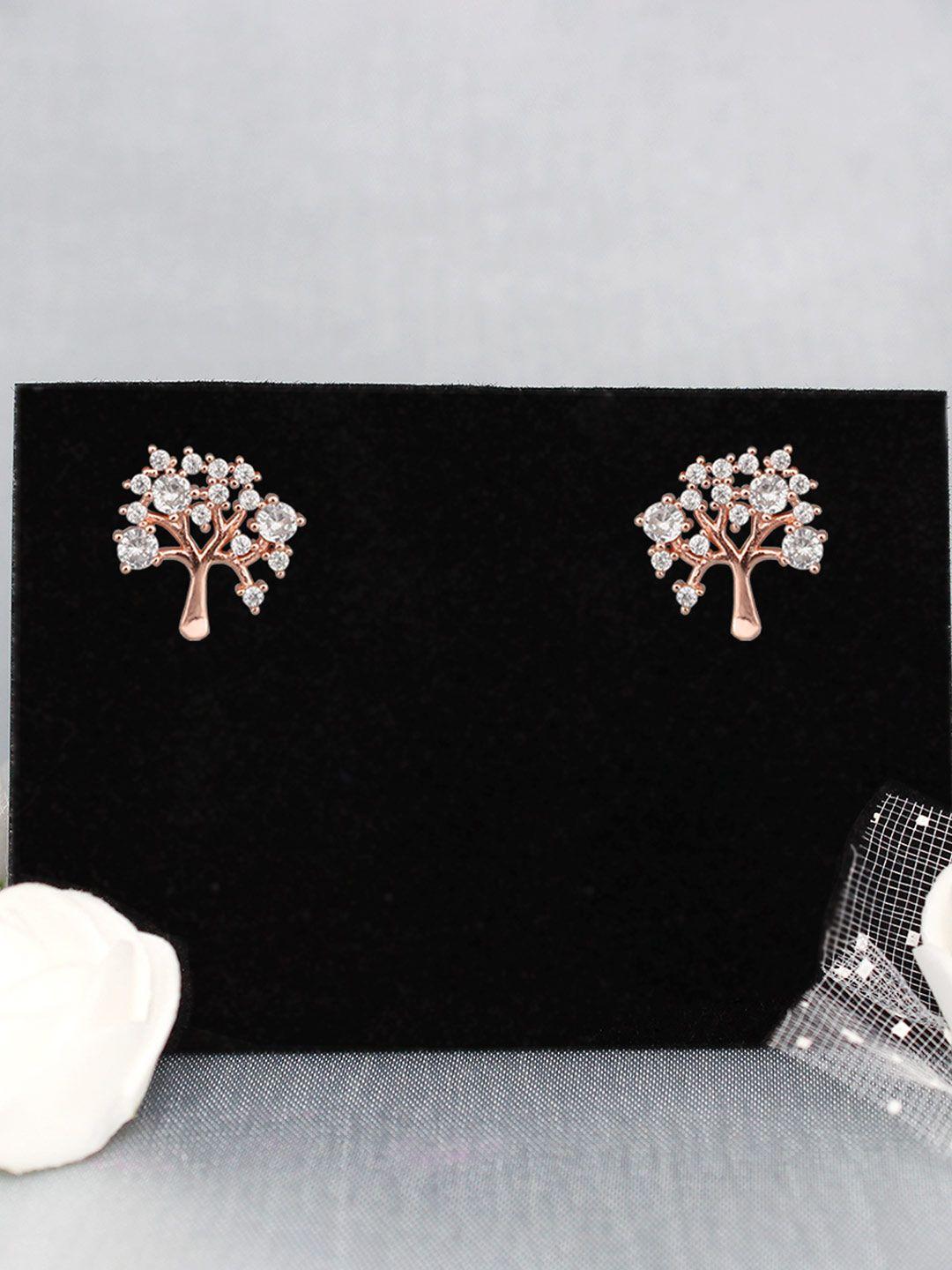 giva 925 sterling silver anushka sharma rose gold plated tree of life earrings