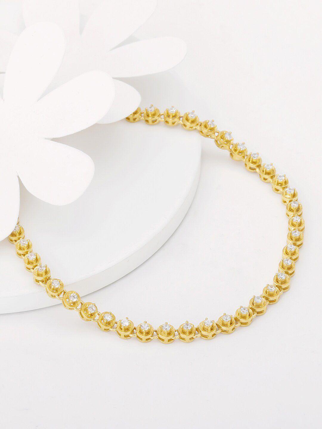 giva 925 sterling silver gold-plated stone-studded anklets