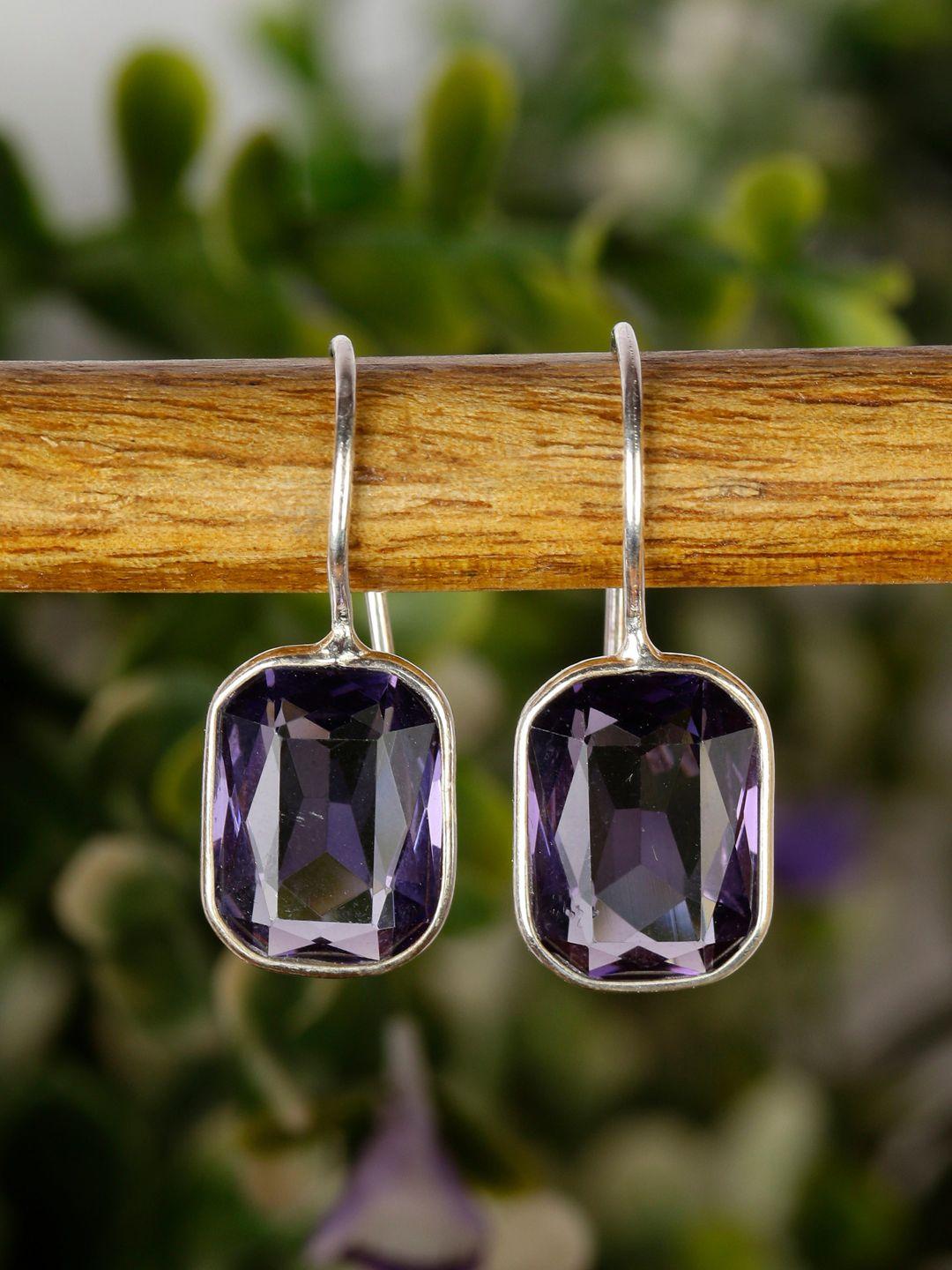 giva 925 sterling silver oxidised royal purple drop earrings