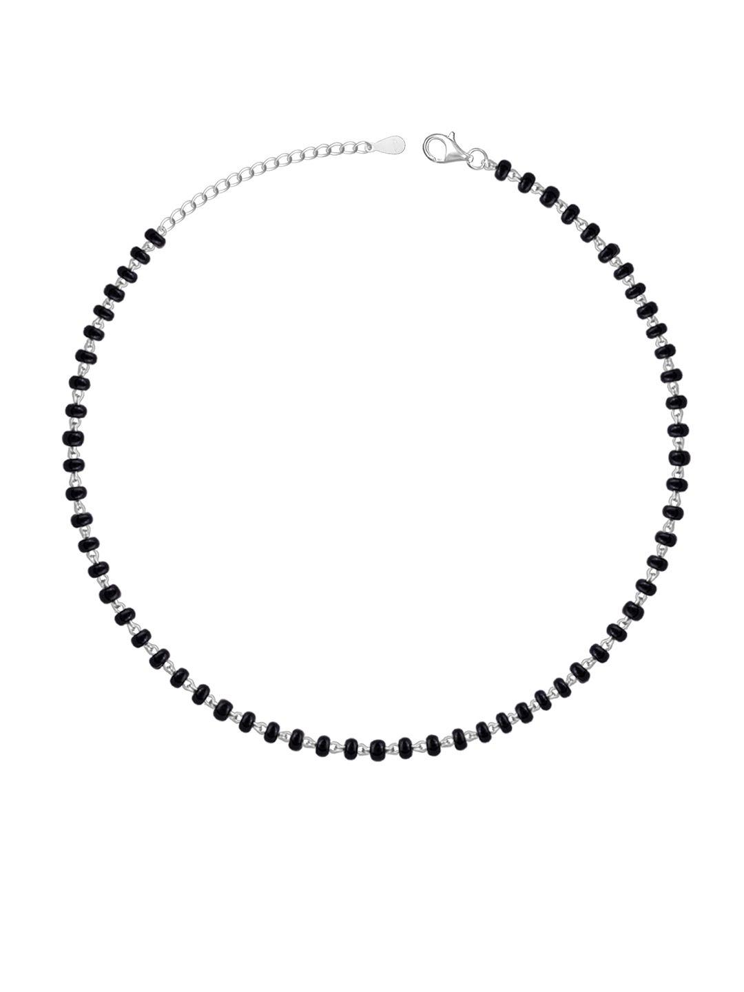 giva 925 sterling silver rhodium-plated beaded anklet