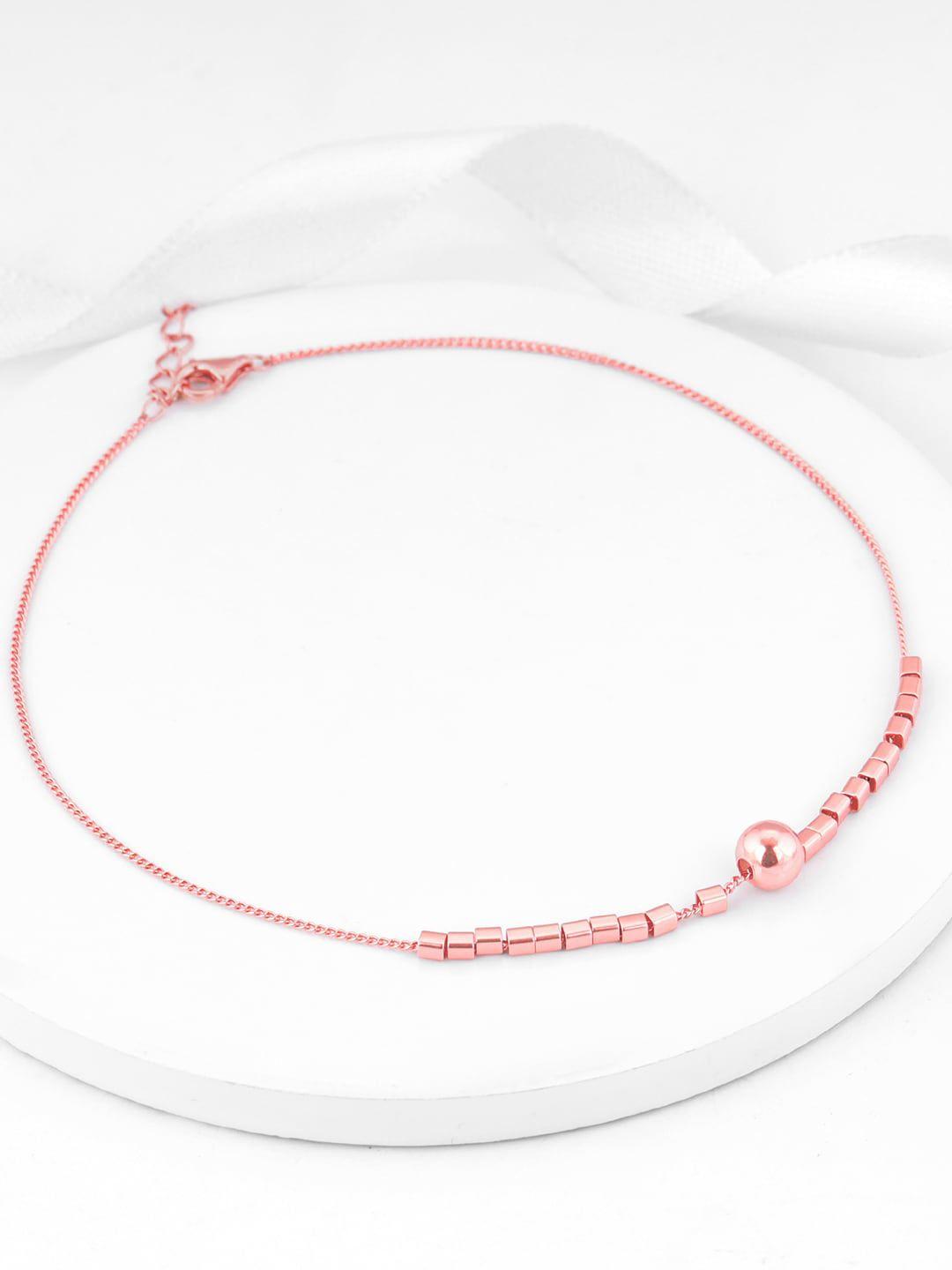 giva 925 sterling silver rose gold-plated beaded anklet