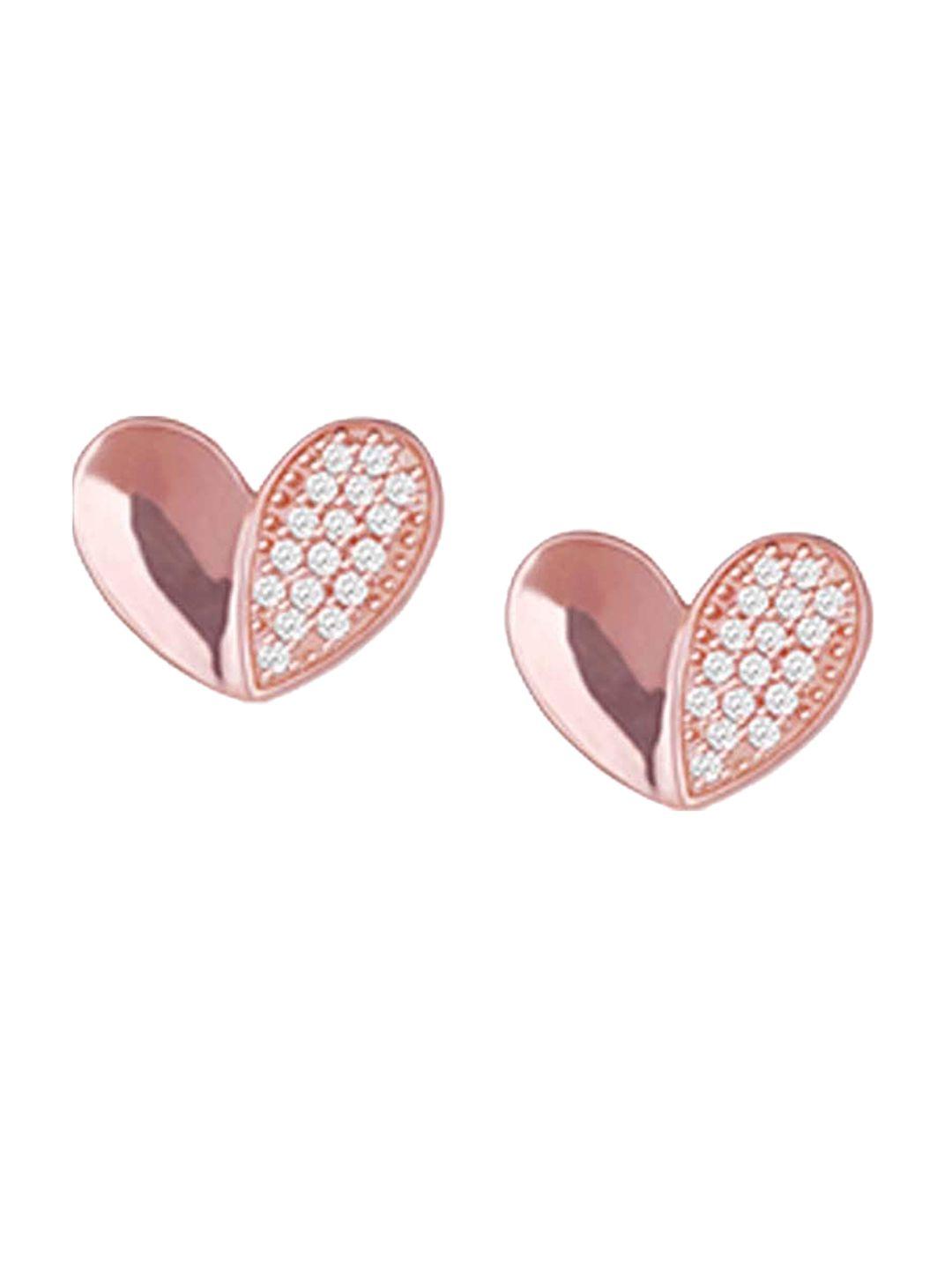 giva 925 sterling silver rose gold plated made for each other studs