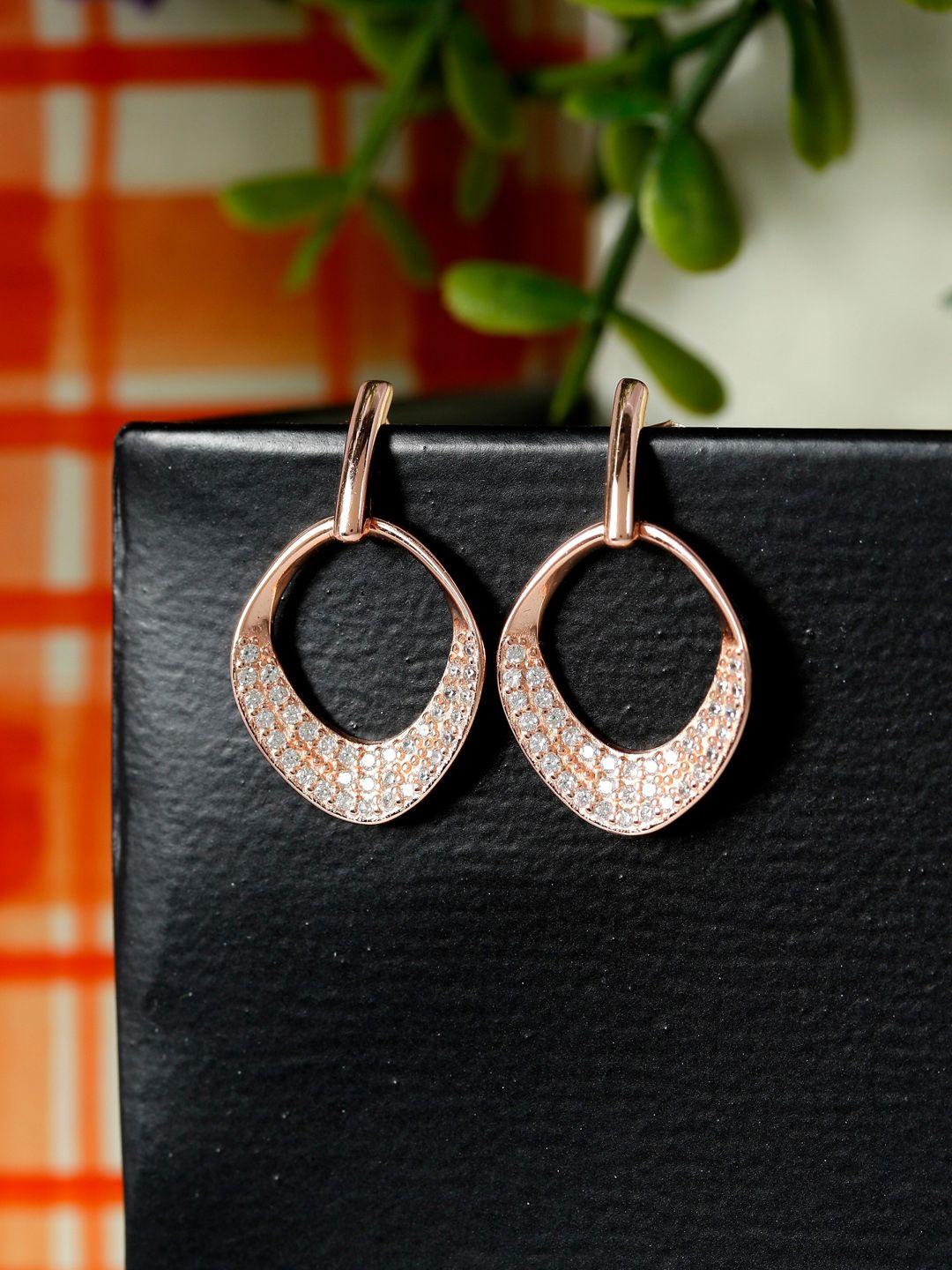 giva 925 sterling silver rose gold plated nova earrings