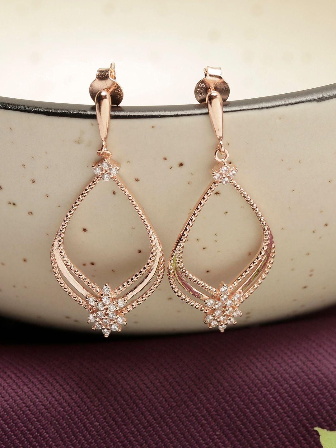 giva 925 sterling silver rose gold plated princess earrings