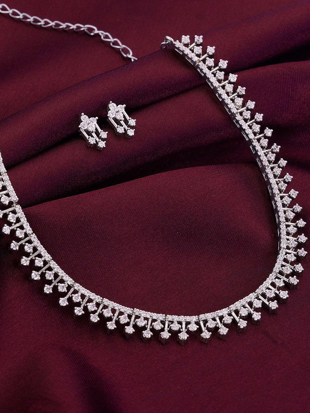 giva 925 sterling silver silver-plated cz-studded jewellery set