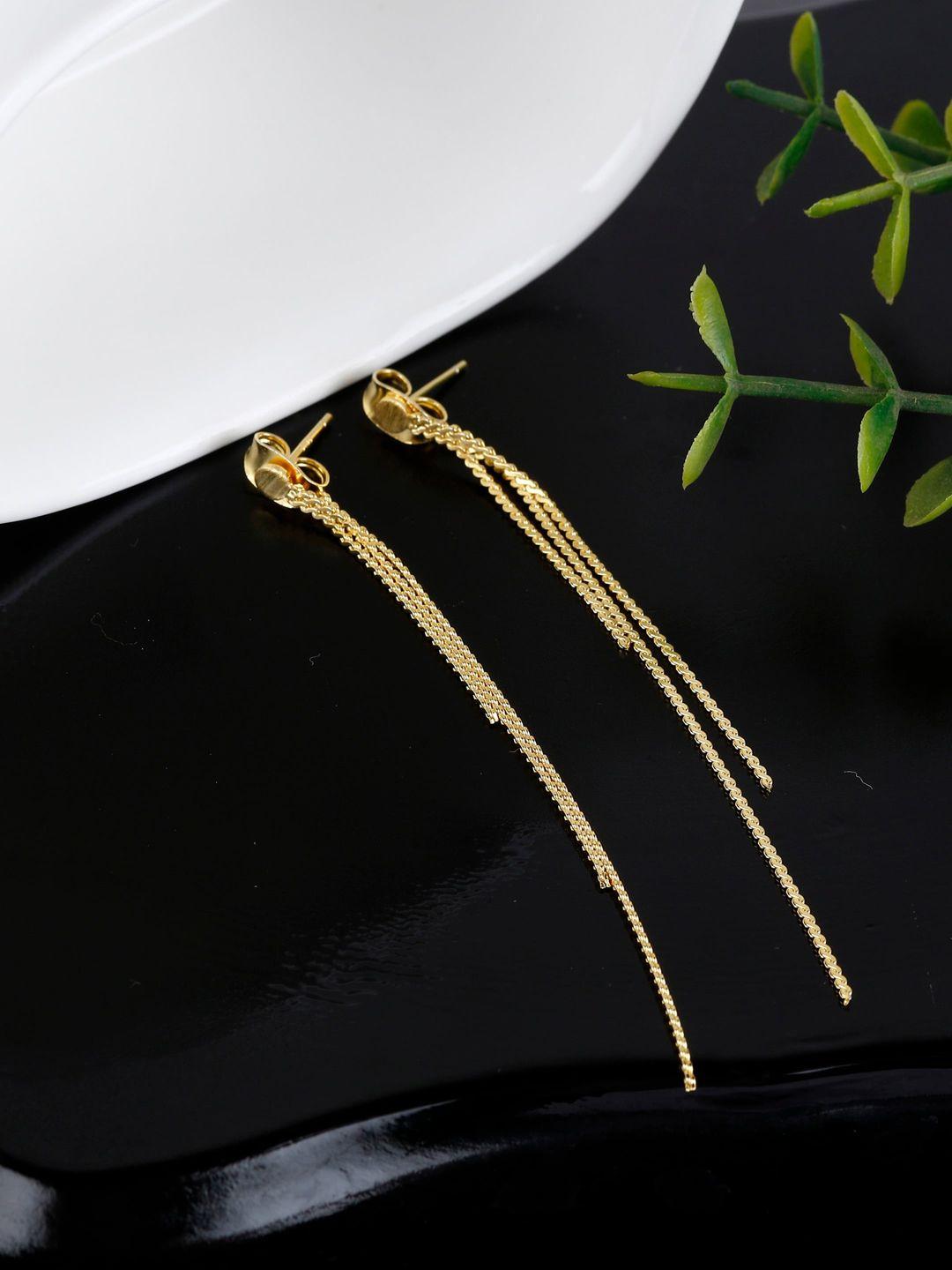 giva gold-toned 925 sterling silver contemporary drop earrings