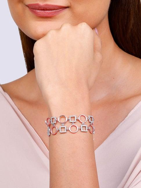 giva love all around 92.5 sterling silver geometric link bracelet for women & girls