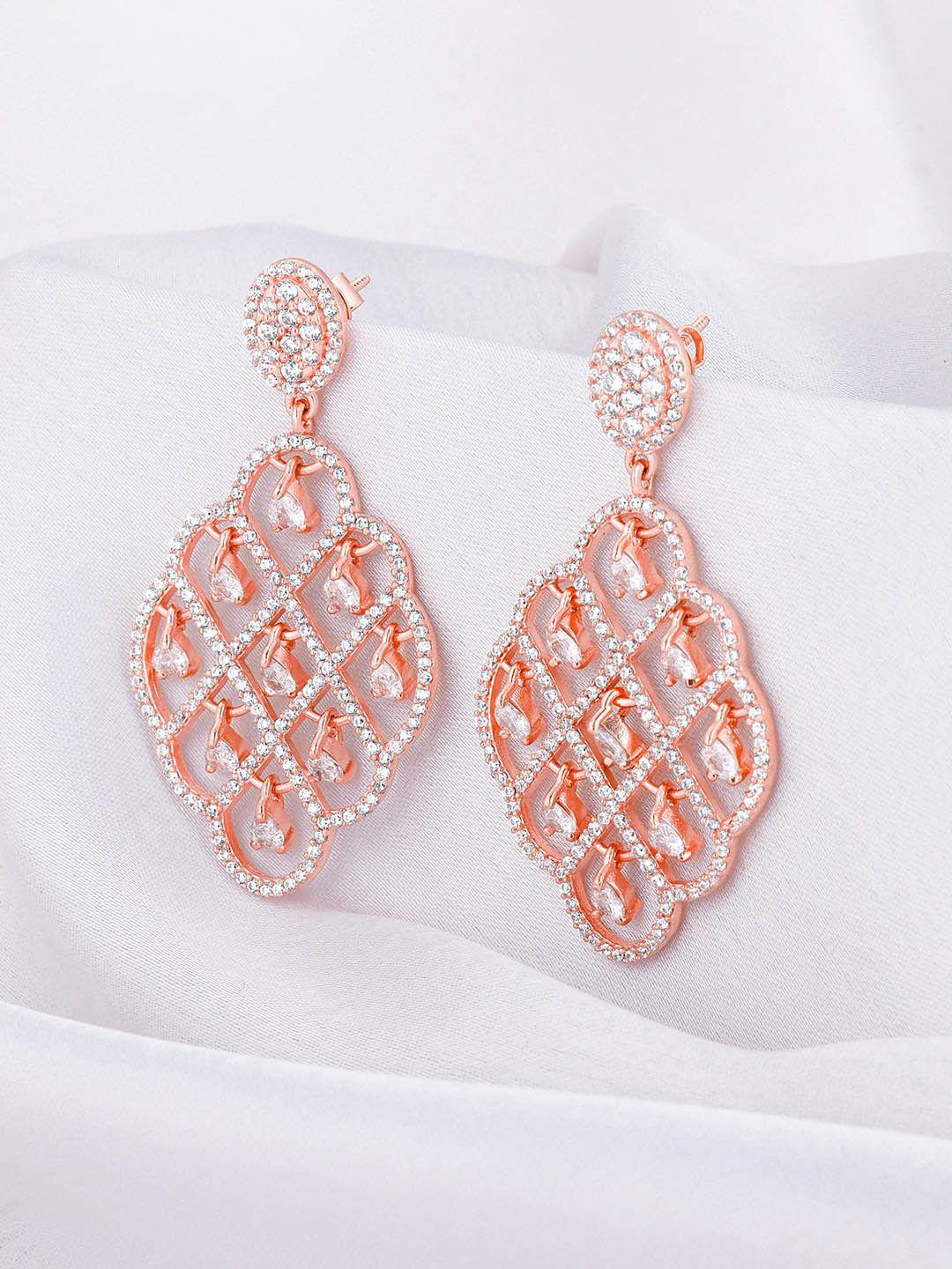 giva rose gold contemporary drop earrings