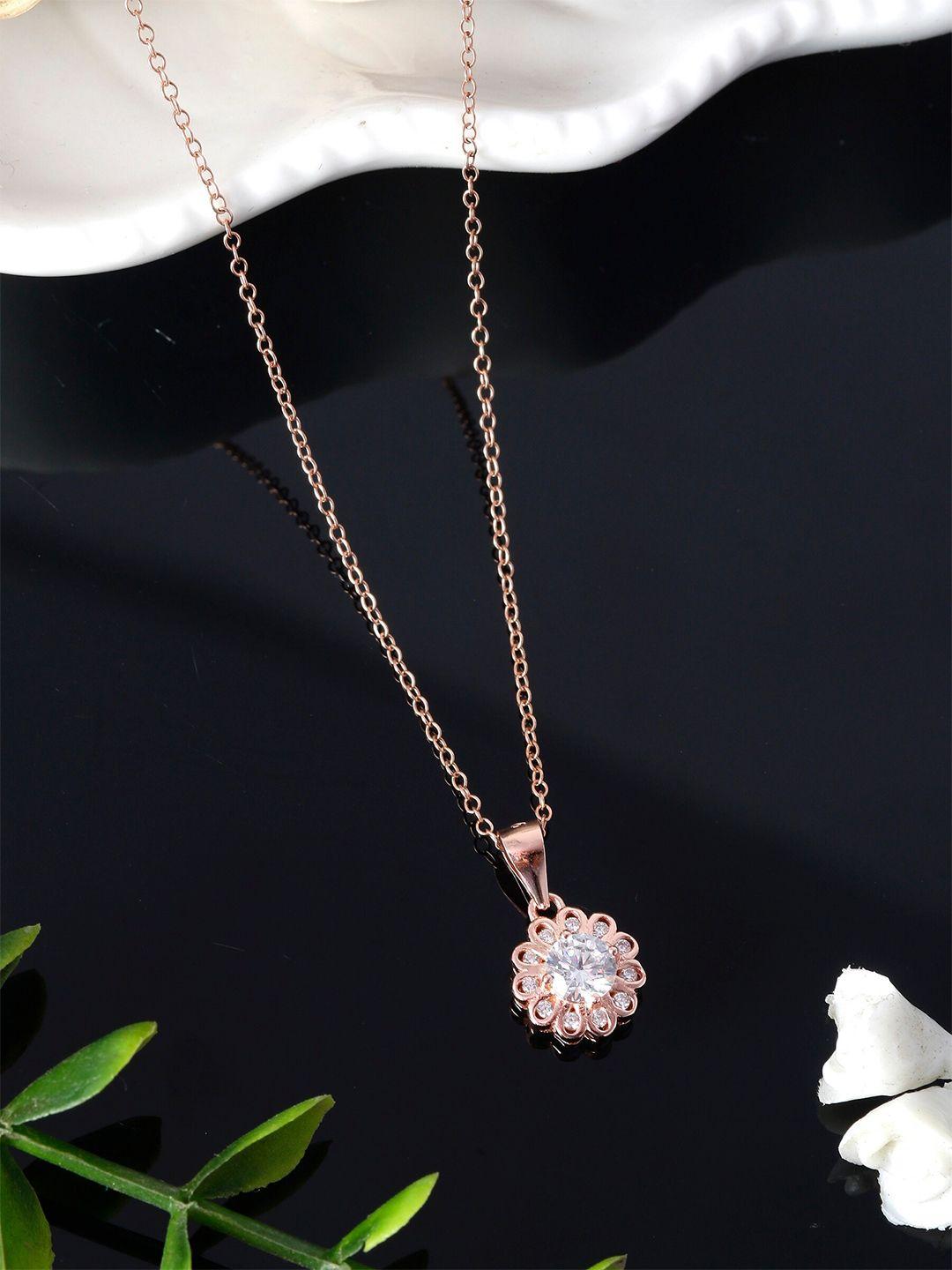 giva rose gold-plated & 925 sterling silver minimal cz studded chain