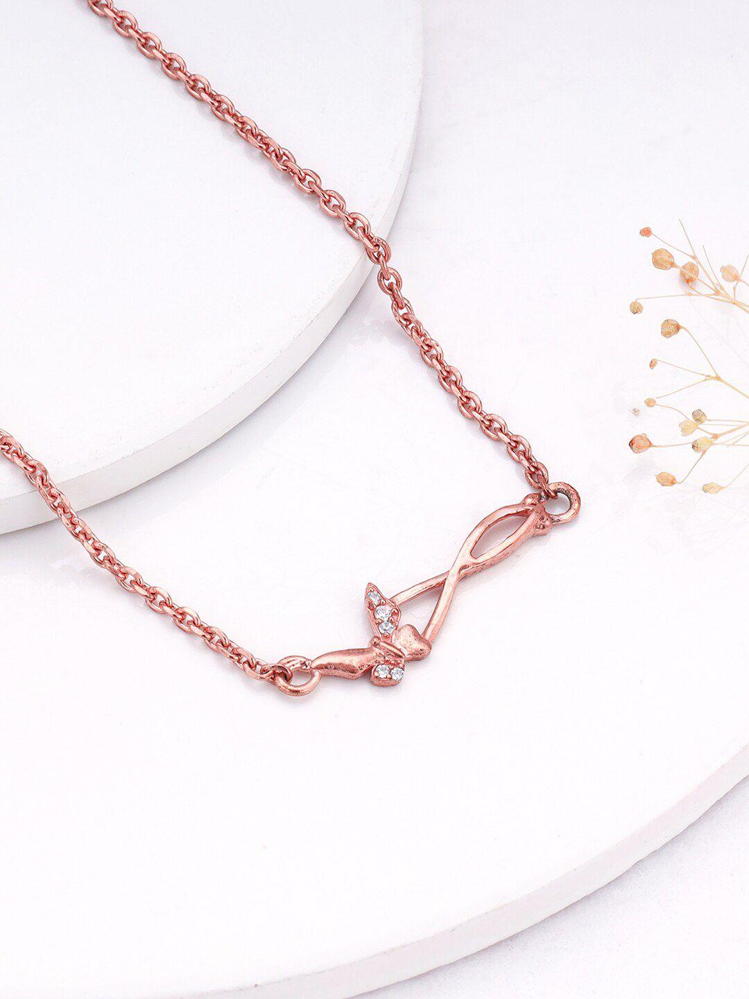 giva rose gold-plated 925 sterling silver cubic zirconia necklace