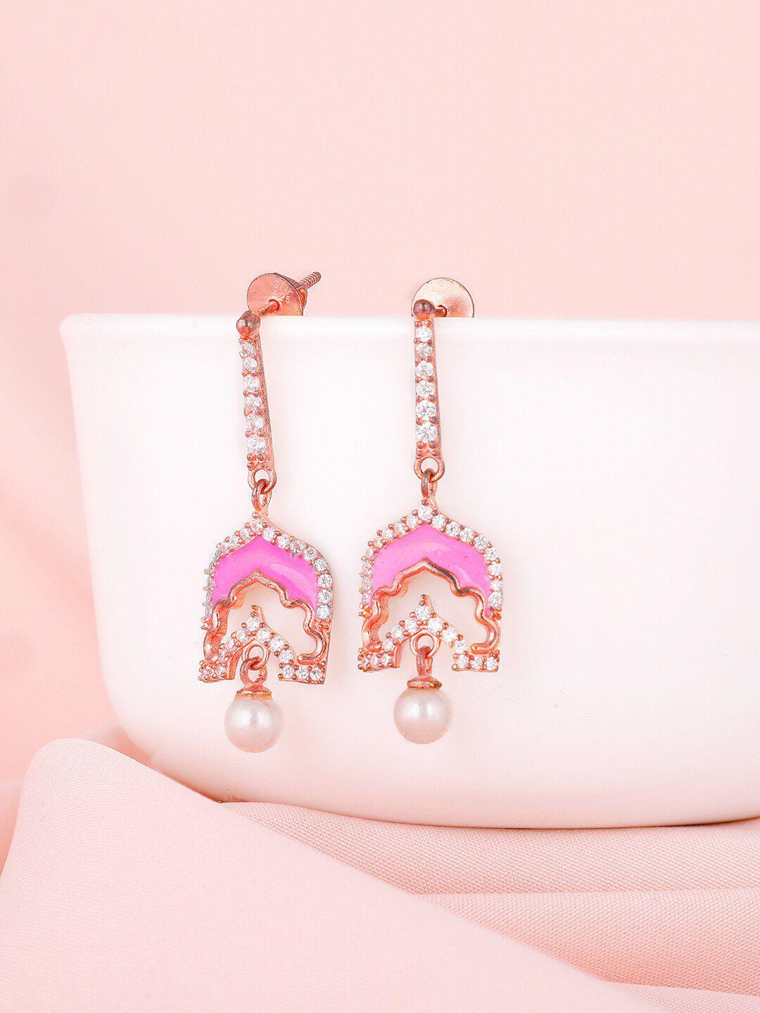 giva rose gold plated contemporary drop earrings
