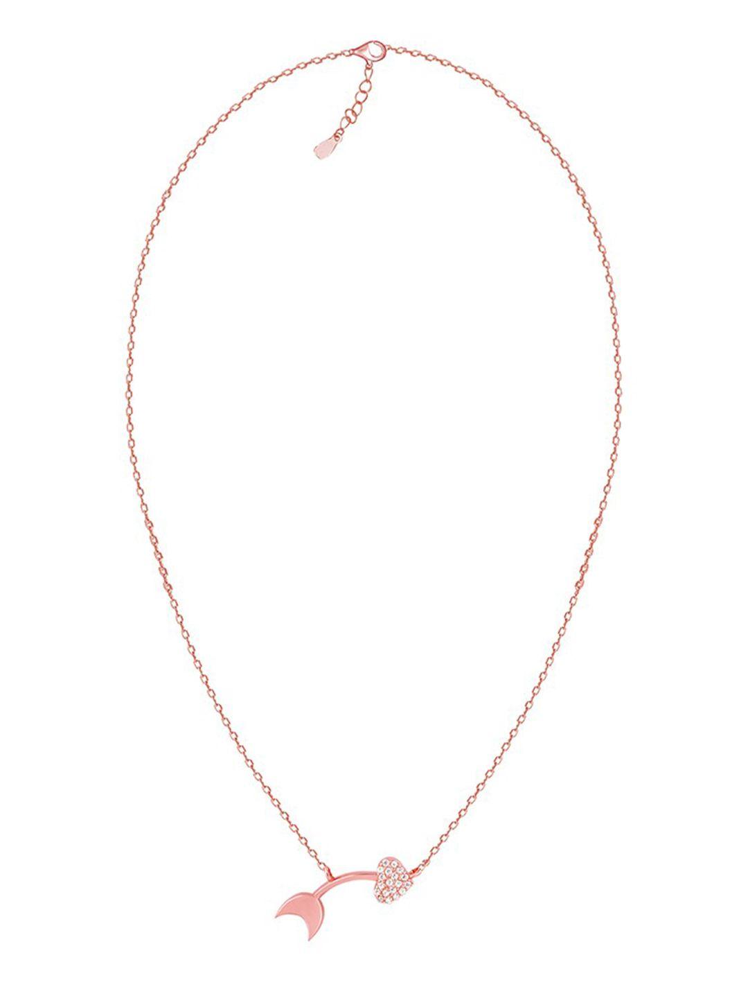 giva rose sterling silver rose gold-plated necklace