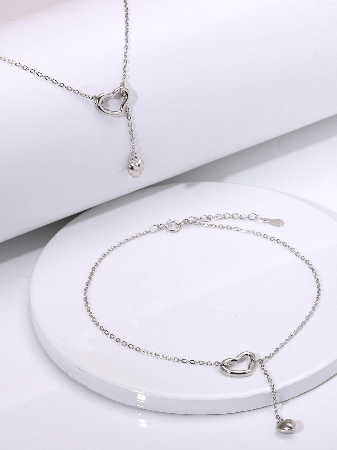 giva set of 2 925 sterling silver rhodium-plated anklet